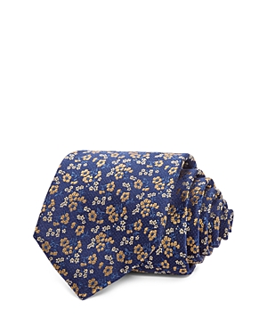 The Men's Store At Bloomingdale's Floral Silk Classic Tie - 100% Exclusive In Navy/gold