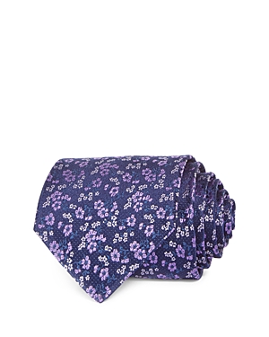 The Men's Store At Bloomingdale's Floral Silk Classic Tie - 100% Exclusive In Navy/purple