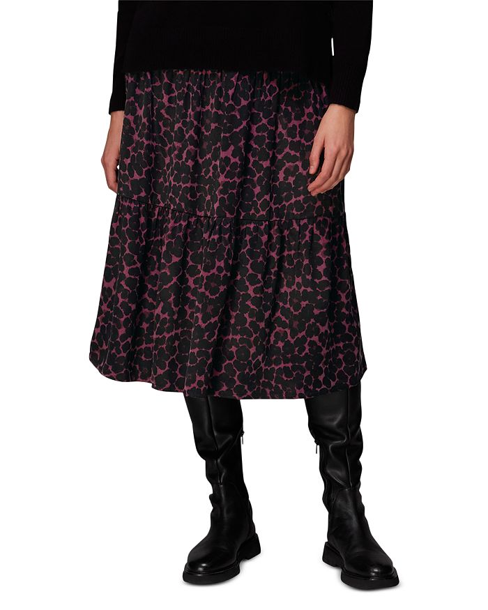 Whistles mini online leopard tiered skirt