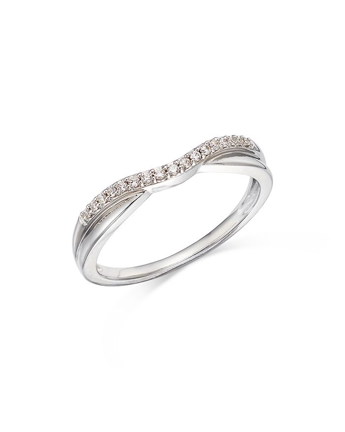 Bloomingdale's Diamond Chevron Band in 14K White Gold, 0.10 ct. t.w