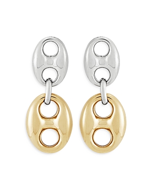 Alberto Amati Mariner Link 14k Yellow Gold & Sterling Silver Drop Earrings In Silver/gold
