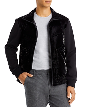 Karl Lagerfeld Men's Mixed-media Quilted Jacket In Black