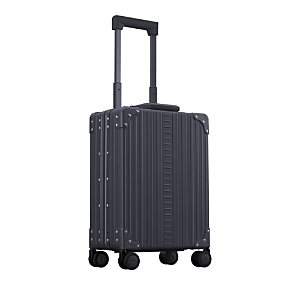 Aleon 20 Aluminum Vertical Spinner Carry On Suitcase In Black