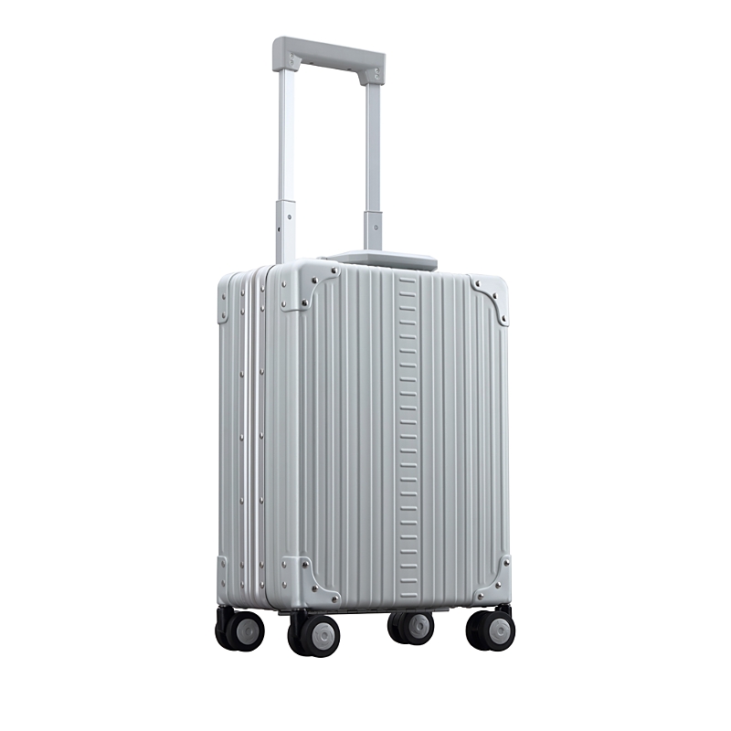 Aleon 20 Aluminum Vertical Spinner Carry On Suitcase In Silver