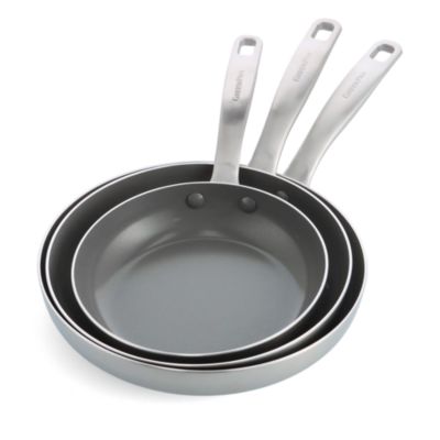 GreenPan - 3 Piece Stainless Steel Frypan Set