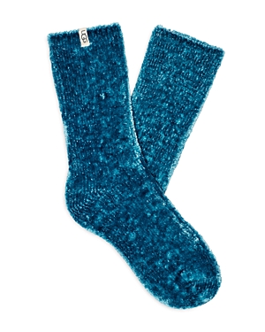Shop Ugg Leda Cozy Crew Socks In Blue Saphire