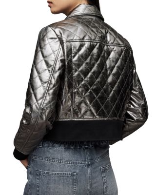 metallic quilted jacket