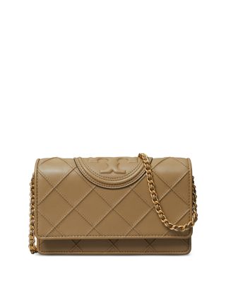 Tory Burch Fleming Wallet In Pebblestone/brass