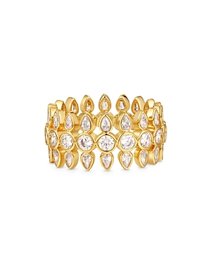 LUV AJ FLORETTE BAND RING IN 14K GOLD PLATED