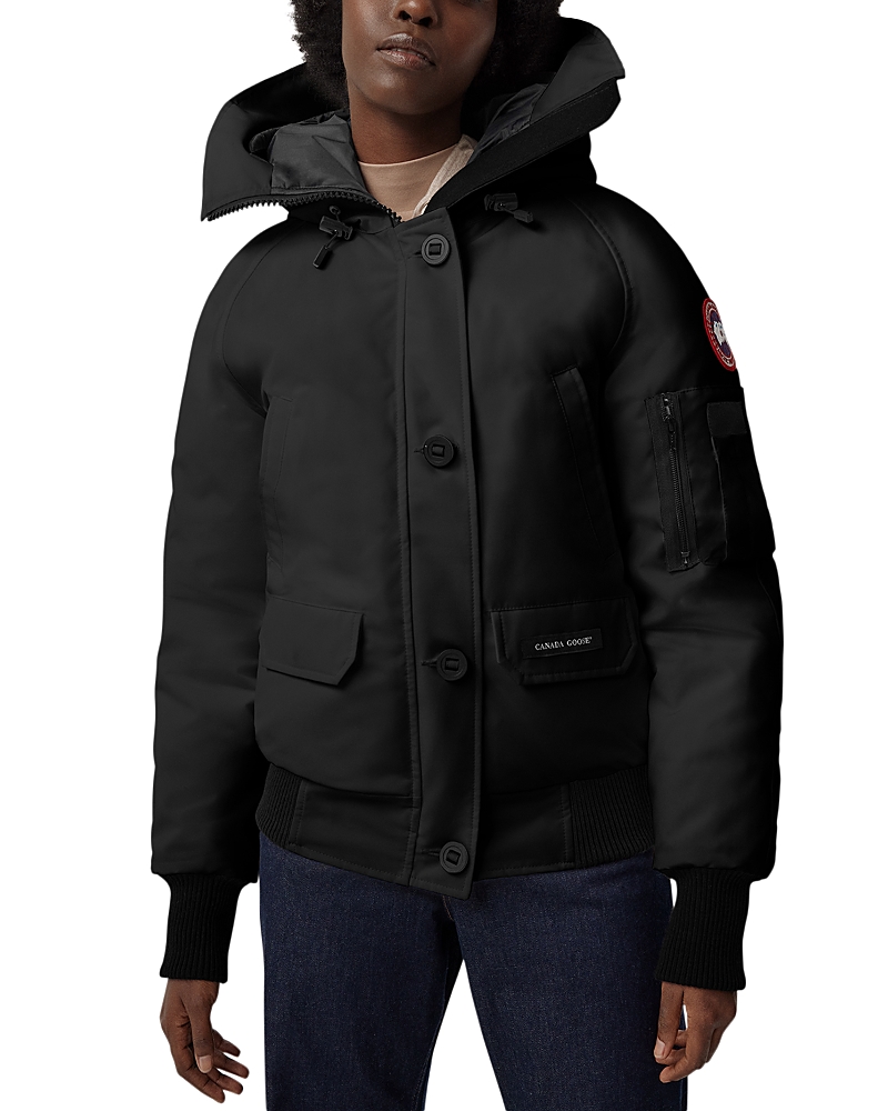 Canada Goose Chilliwack Hooded Shell Down Bomber Jacket In Black