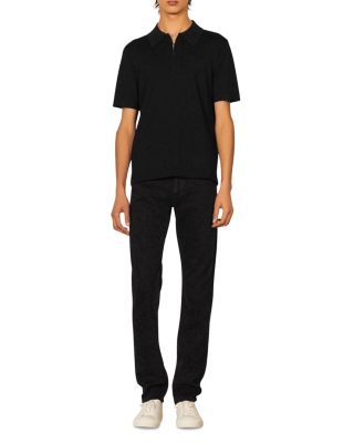 Knitted Polo Shirt with Zip Collar