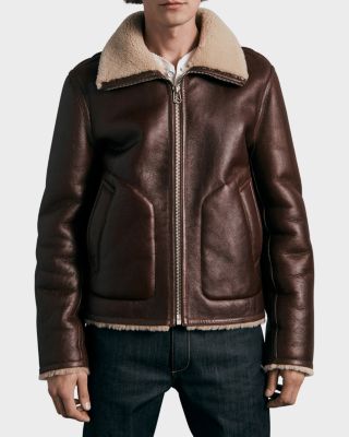 Rag & popular Bone Billie Leather & Sherling Jacket