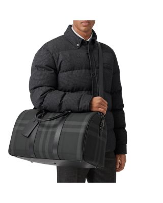 Charcoal Check Holdall Bag