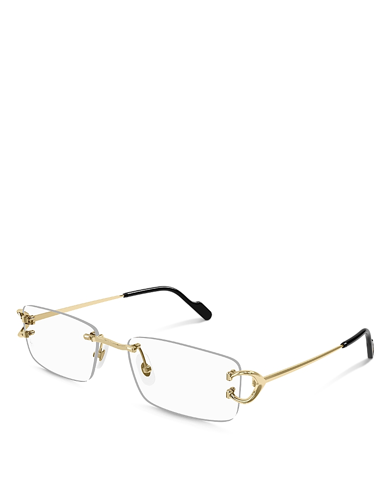 Cartier Signature C 24K Gold Plated Rimless Square Eyeglasses, 56mm