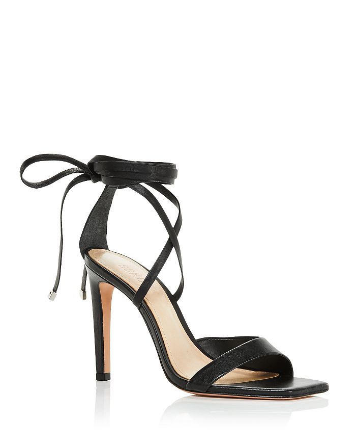 SCHUTZ Womens Black Ankle Strap Ava Rose Square Toe Stiletto Buckle Leather Heeled B