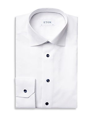 Eton Contemporary Fit Twill Dress Shirt In White