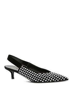 Burberry - Women's Pointed Toe Crystal Embellished Slingback Pumps
