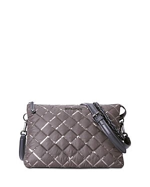 Shop Mz Wallace Large Crosby Pippa In Magnet Sequin/gunmetal