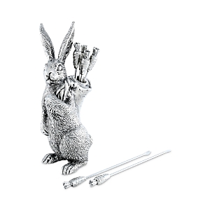 Vagabond House Rabbit With Carrot Picks In Pewter