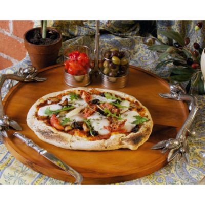 Olive Acacia Serving Tray, Round