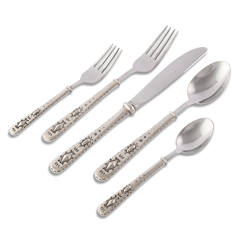 Vagabond House Concho 20-piece Flatware Set In Pewter