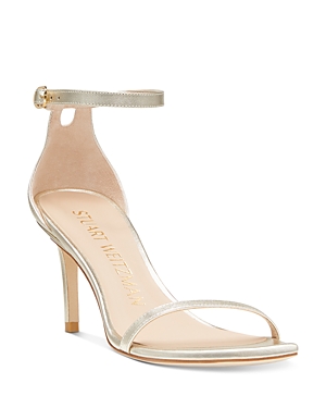 Stuart Weitzman Nudistcurve 75 Sandal In Light Gold