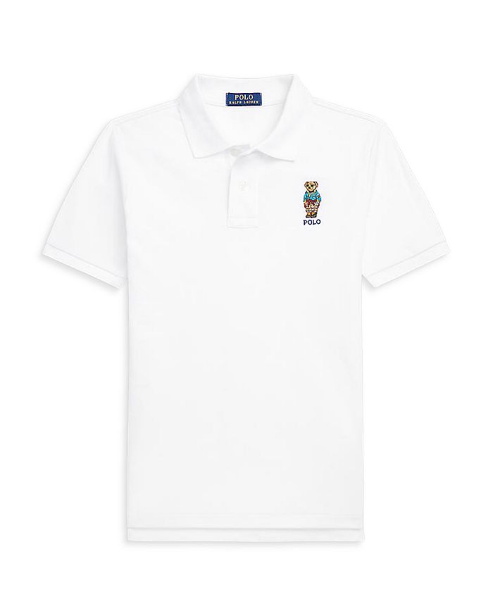 Ralph Lauren Boys' Polo Bear Cotton Mesh Polo Shirt Little Kid, Big