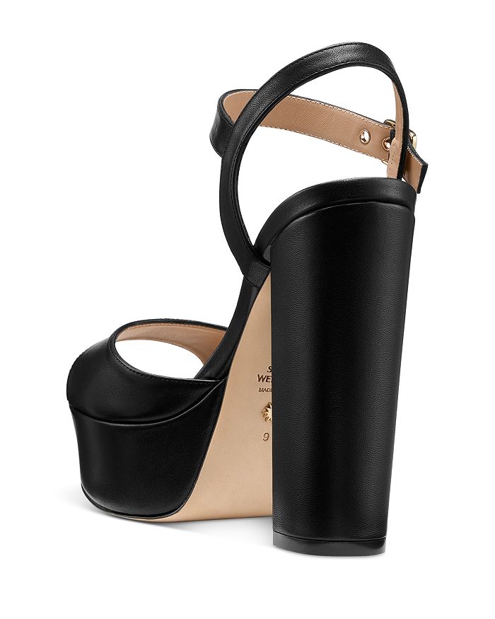 Shop Stuart Weitzman Women's Ryder 95 Strappy Platform Sandals In Shiny Black
