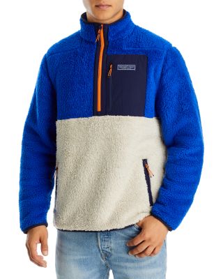 Vineyard Vines Boys’ Sherpa 1/2 Zip Fleece - Soft Stretch Pullover With Logo