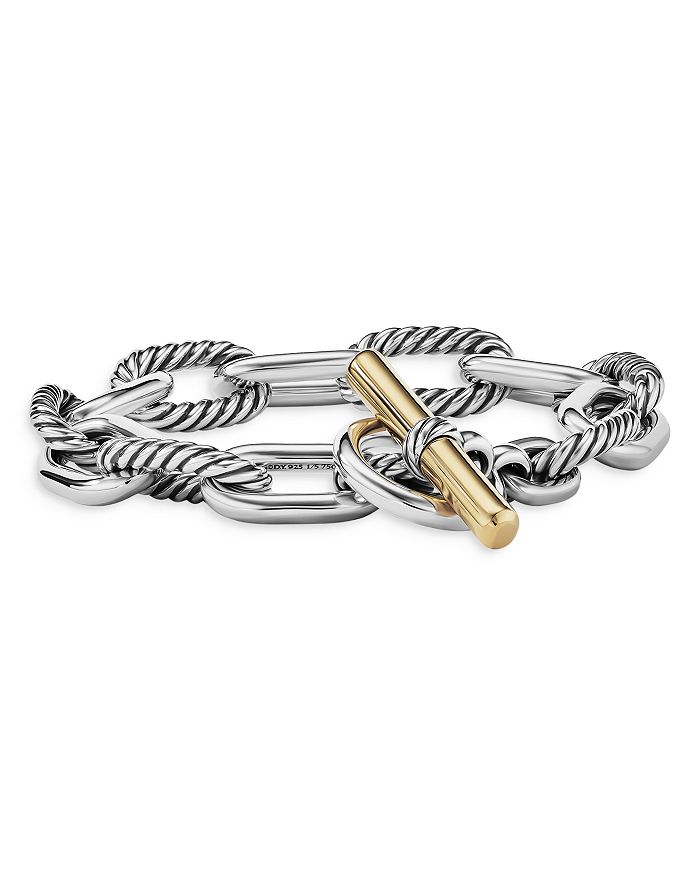David Yurman - 18K Yellow Gold & Sterling Silver DY Madison&reg; Toggle Chain Link Bracelet
