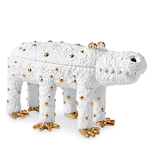 Shop L'objet Haas Pedro The Croc Box - Limited Edition Of 250 In White/gold
