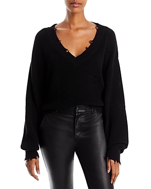 Ser.o.ya Syd Distressed Sweater In Black
