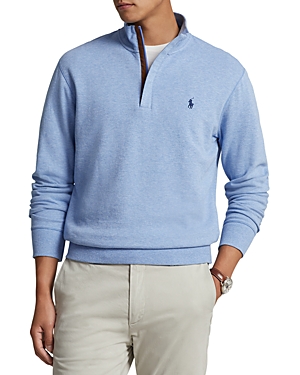 Polo Ralph Lauren Luxury Jersey Quarter-zip Pullover In Soft Royal Heather