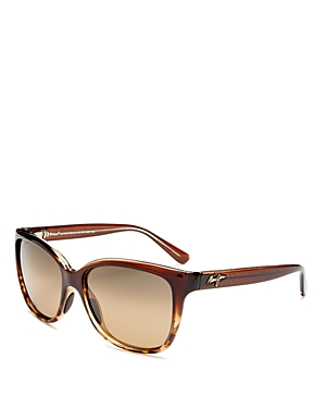 Maui Jim Starfish Polarized Cat Eye Sunglasses, 56mm In Tortoise/yellow Polarized Gradient
