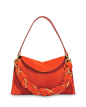 Proenza Schouler Braid Small Leather Shoulder Bag In Tomato/gold
