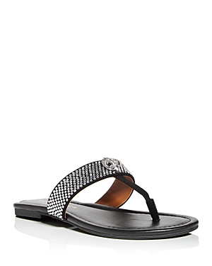 Kurt Geiger Women's Kensington Embellished Thong Sandals In Black