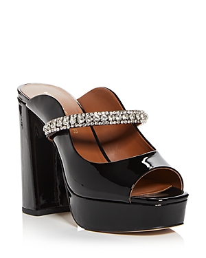 Shop Kurt Geiger Women's Duke Embellished Platform Slide Sandals In Black