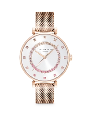 Shop Olivia Burton Belgrave Watch, 32mm In White/rose Gold