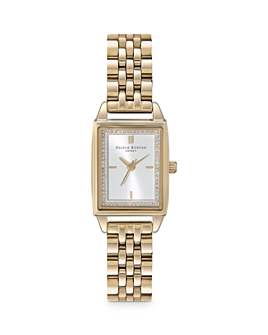 Shop Olivia Burton Rectangle Bracelet Watch, 20.5mm In White/gold
