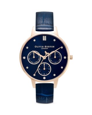 Olivia Burton - Multifunction Leather Strap Chronograph Watch, 34mm