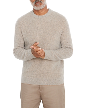 Vince Boiled Cashmere Crewneck Sweater In Camel Combination