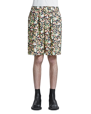 Marni Floral-print Bermuda Shorts In Black