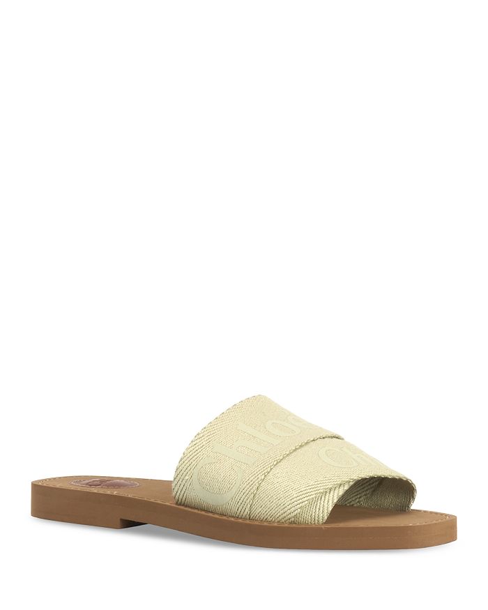 Chloé Woody Flat Mule In Hazy Green