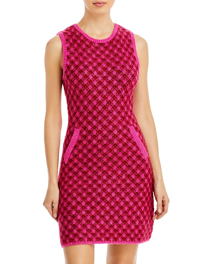 AQUA Checked Sweater Dress 100 Exclusive Bloomingdale s
