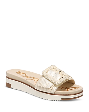 Sam Edelman Ariane Beaded Slip-on Sandal In Platinum