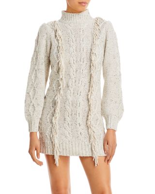 Line and discount dot fringe sweater