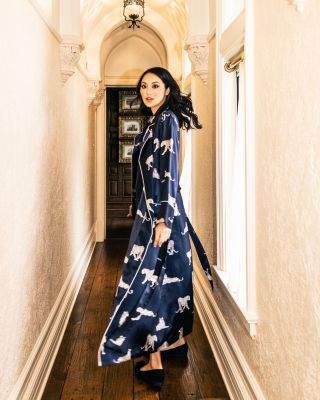 Panth&egrave;re de Nuit Printed Mulberry Silk Robe