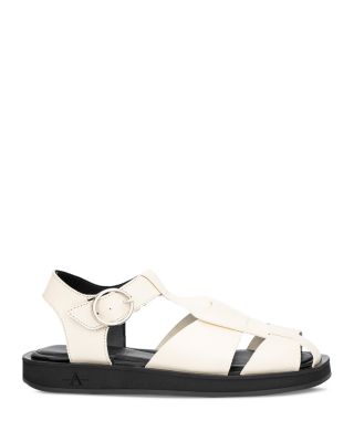 Aquatalia Ginata Leather Fisherman Sandals In White ModeSens