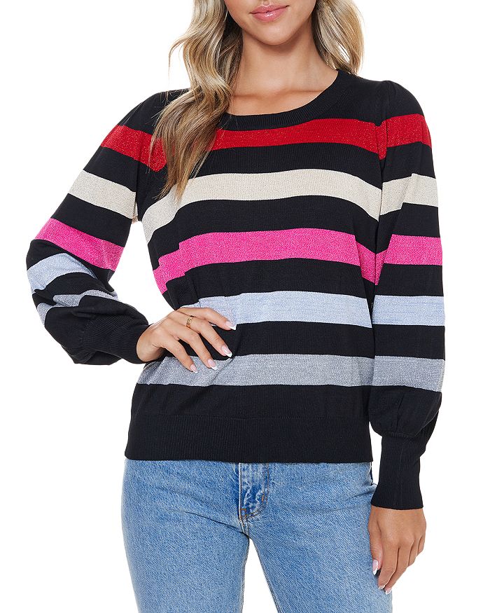 Single Thread Metallic Stripe Sweater Bloomingdale s