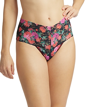 Hanky Panky Printed Retro Lace Thong In Autobiography
